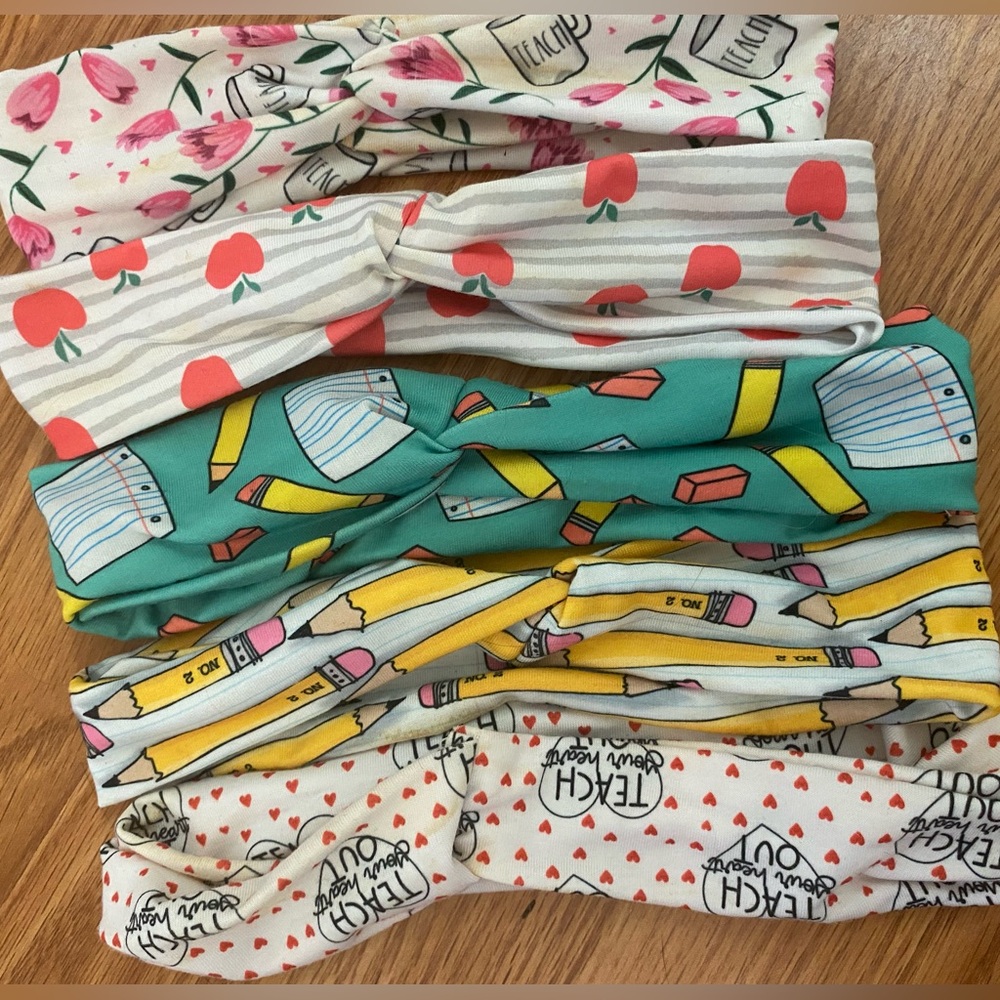 Lot of 5 Teacher style Knotties Headbands